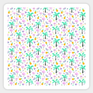 Flamingoes in Tropical Wonderland Sticker